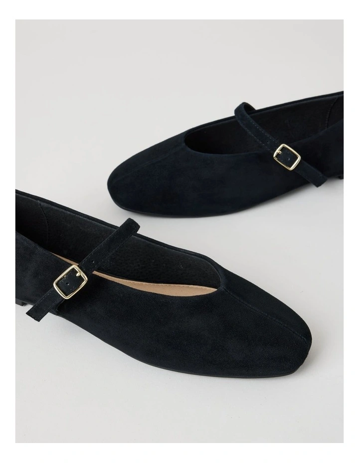 Shay Flat Shoes in Black Suede image 2