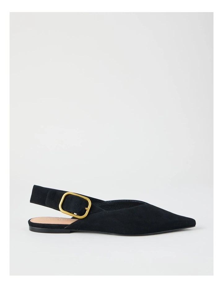Sophie Flat Shoes in Black Suede image 1