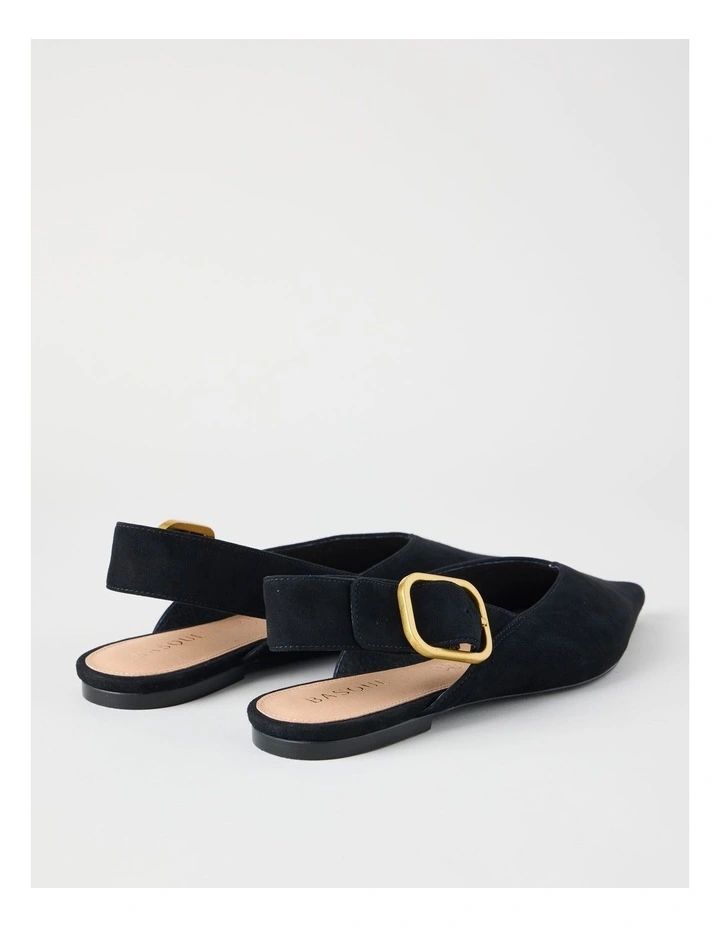 Sophie Flat Shoes in Black Suede image 2