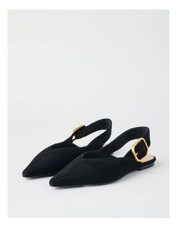 Sophie Flat Shoes in Black Suede image 3