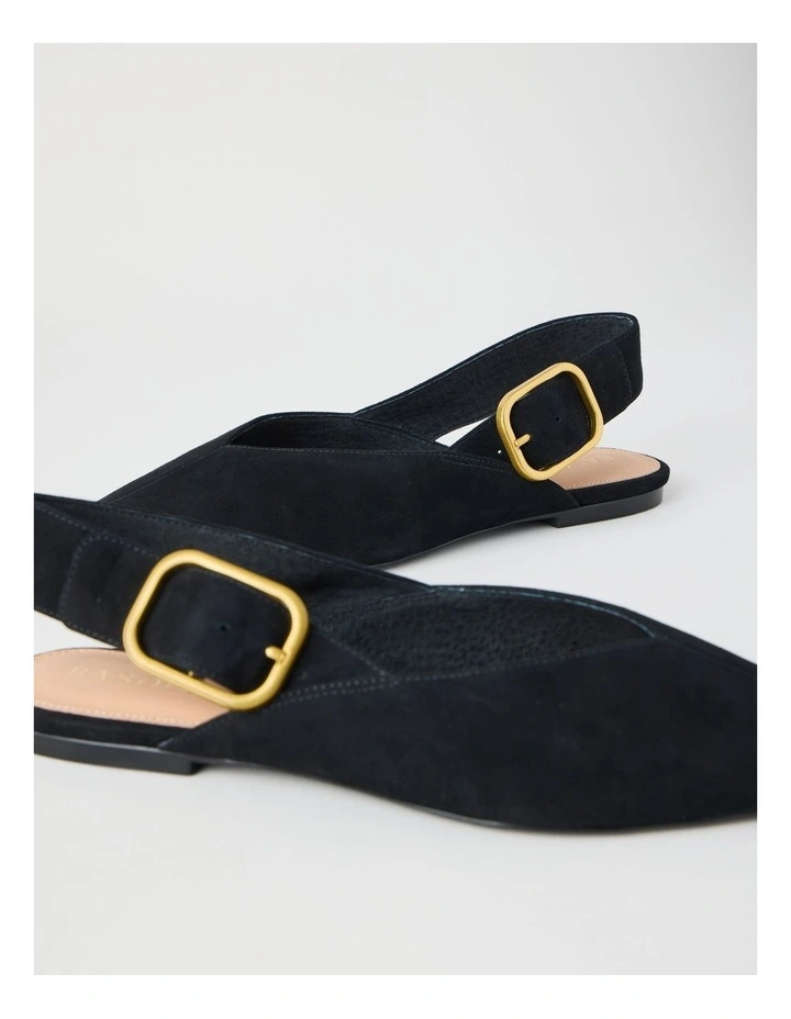 Sophie Flat Shoes in Black Suede image 4
