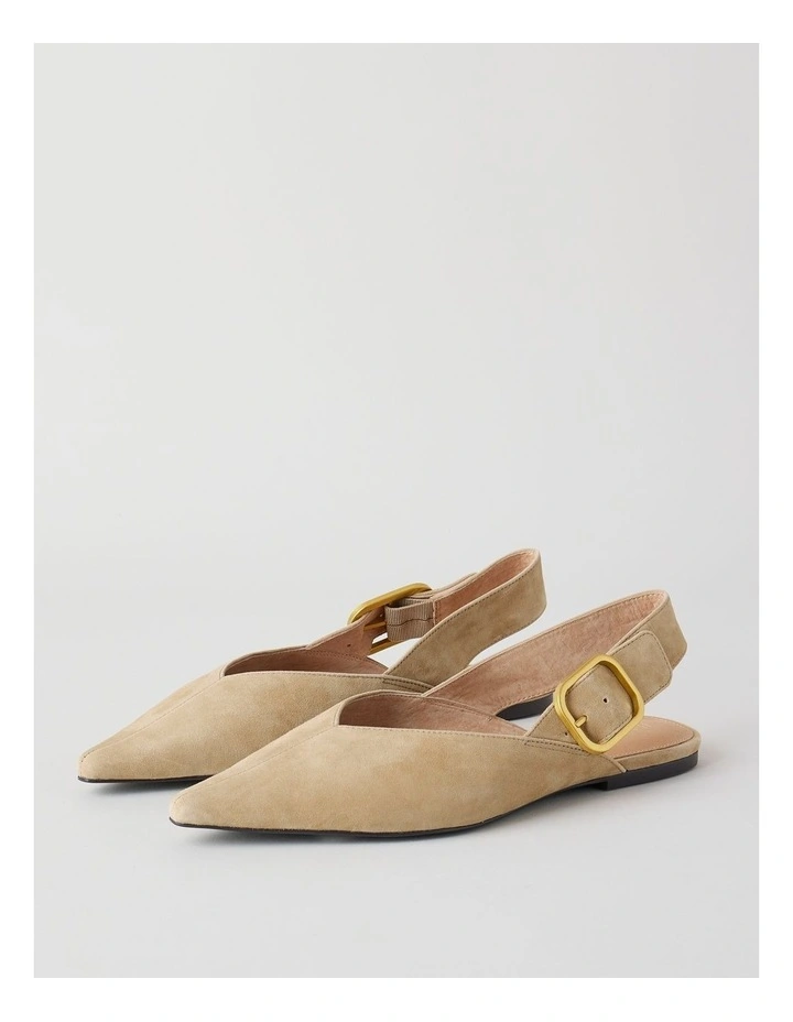 Sophie Flat Shoes in Sand Suede image 3