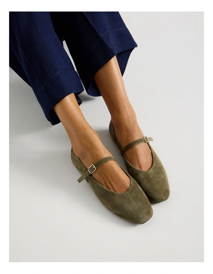 Shay Flat Shoes in Green image 2