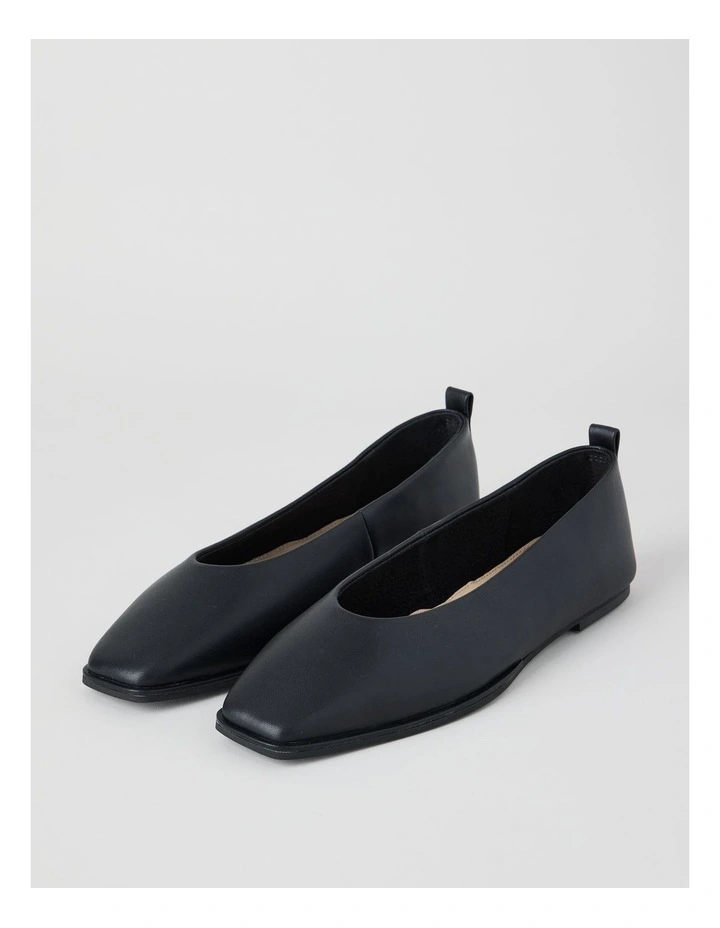 Miranda Flat Shoes in Black Smooth image 2