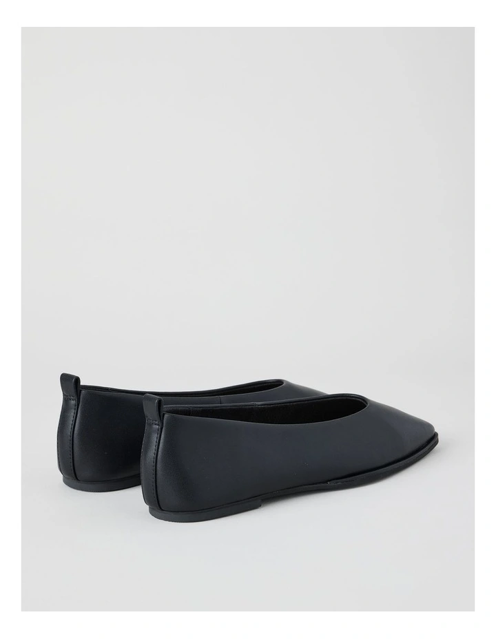 Miranda Flat Shoes in Black Smooth image 3