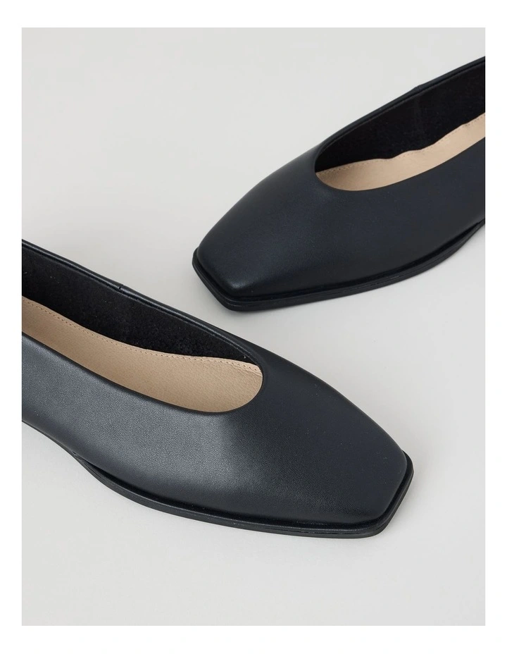 Miranda Flat Shoes in Black Smooth image 4