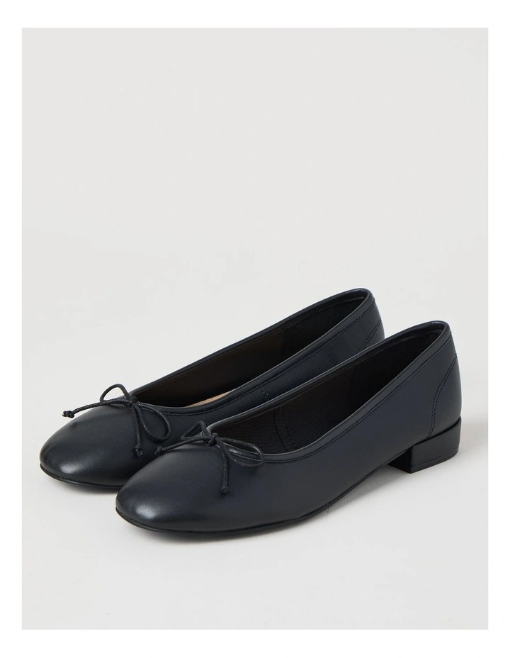 Olivia Flat Shoes in Black Smooth image 2