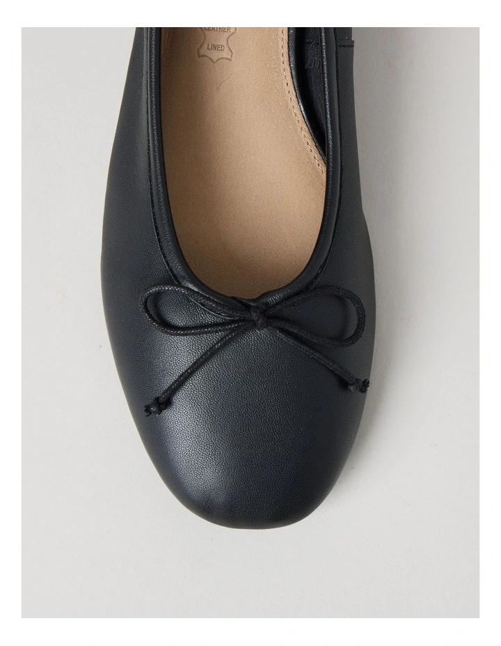 Olivia Flat Shoes in Black Smooth image 3