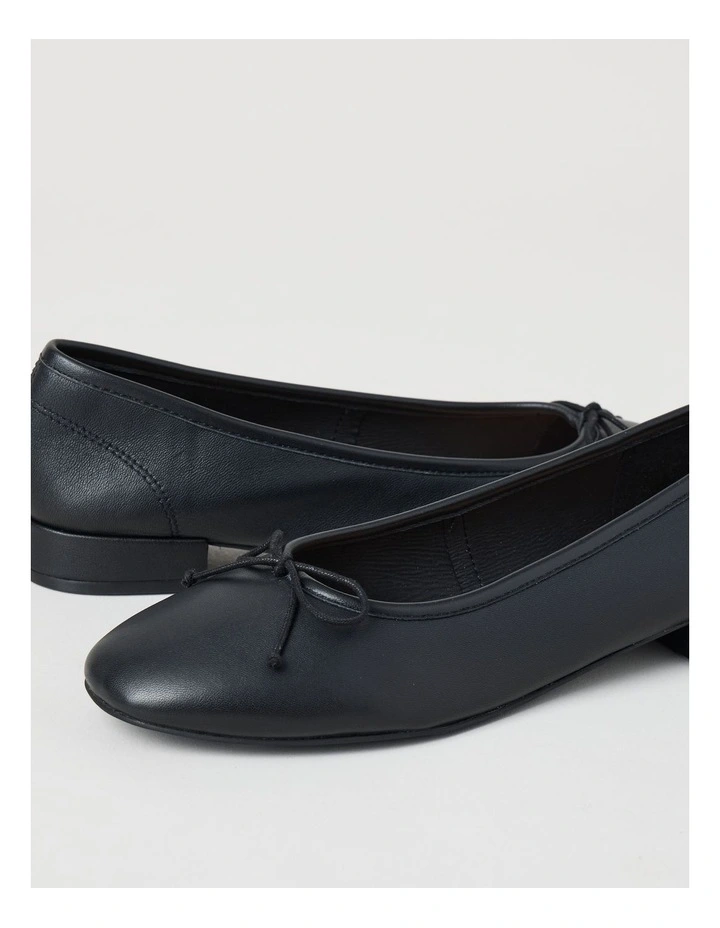 Olivia Flat Shoes in Black Smooth image 4