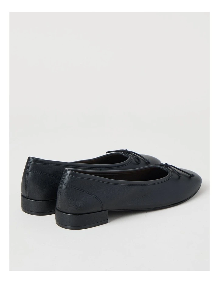 Olivia Flat Shoes in Black Smooth image 5