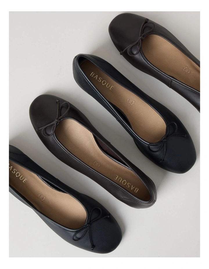 Olivia Flat Shoes in Black Smooth image 6