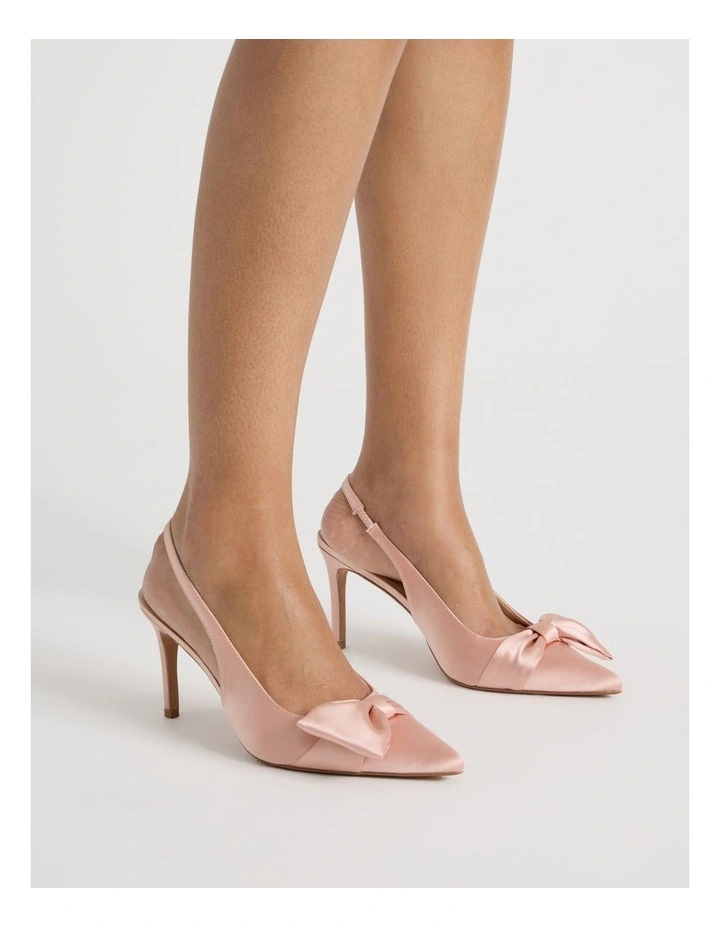 Tahnee Heeled Shoes in Pink Satin image 2