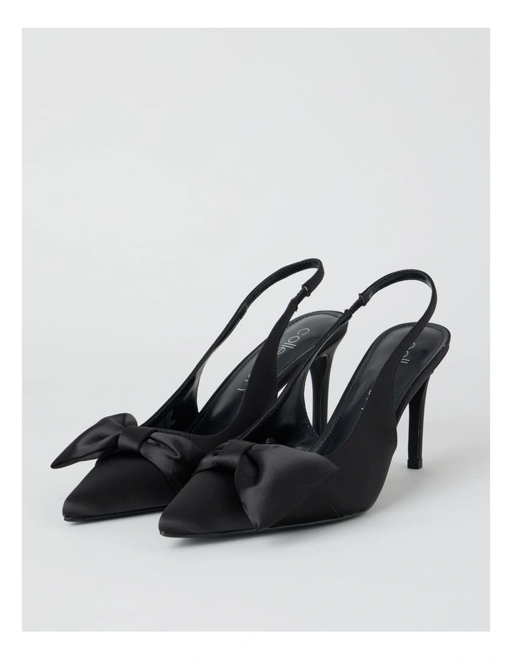 Tahnee Heeled Shoes in Black Satin image 3