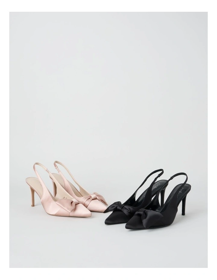 Tahnee Heeled Shoes in Black Satin image 7