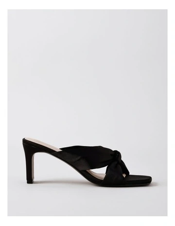 Silvia Sandal in Black Satin