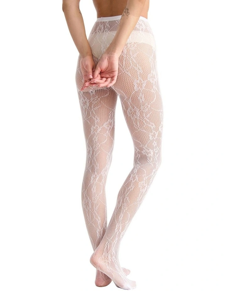 Botanical Net Tight in White image 4