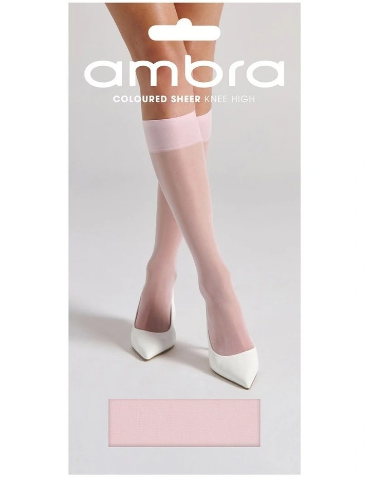 Coloured Sheer Knee High in Ballet image 1