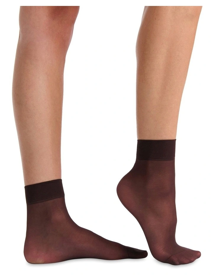 Coloured Sheer Anklet 2-Pack in Brown image 4