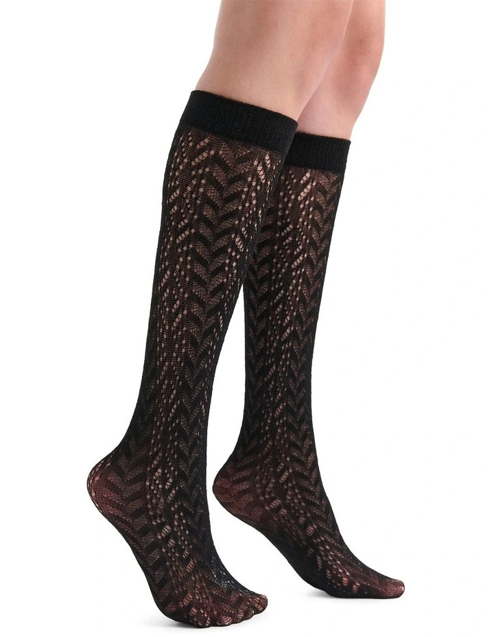 Ornella Rumi Knee High Sock in Nero image 3