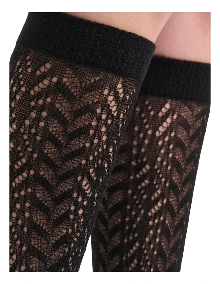 Ornella Rumi Knee High Sock in Nero image 4