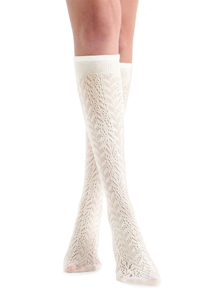 Ornella Rumi Knee High Sock in Creme image 2