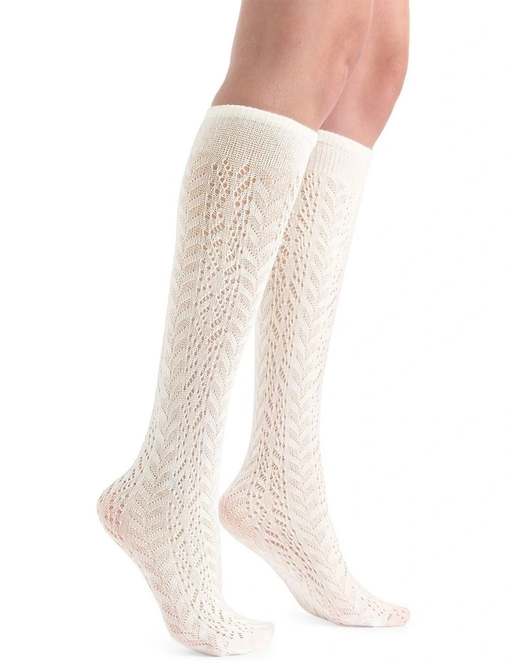 Ornella Rumi Knee High Sock in Creme image 3