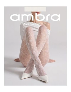 Lace Illusion Tight in White