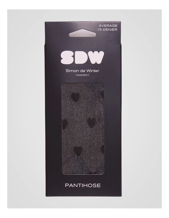1 Pack Hearts 15D Pantihose Tights in Black image 1