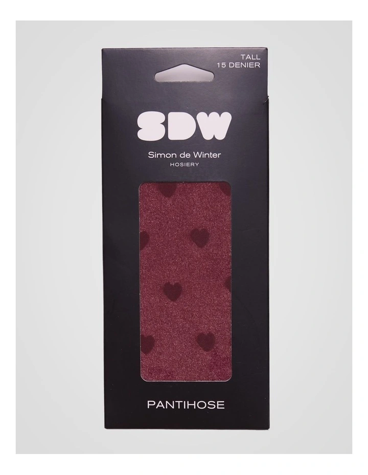 1 Pack Hearts 15D Pantihose Tights in Plum image 1