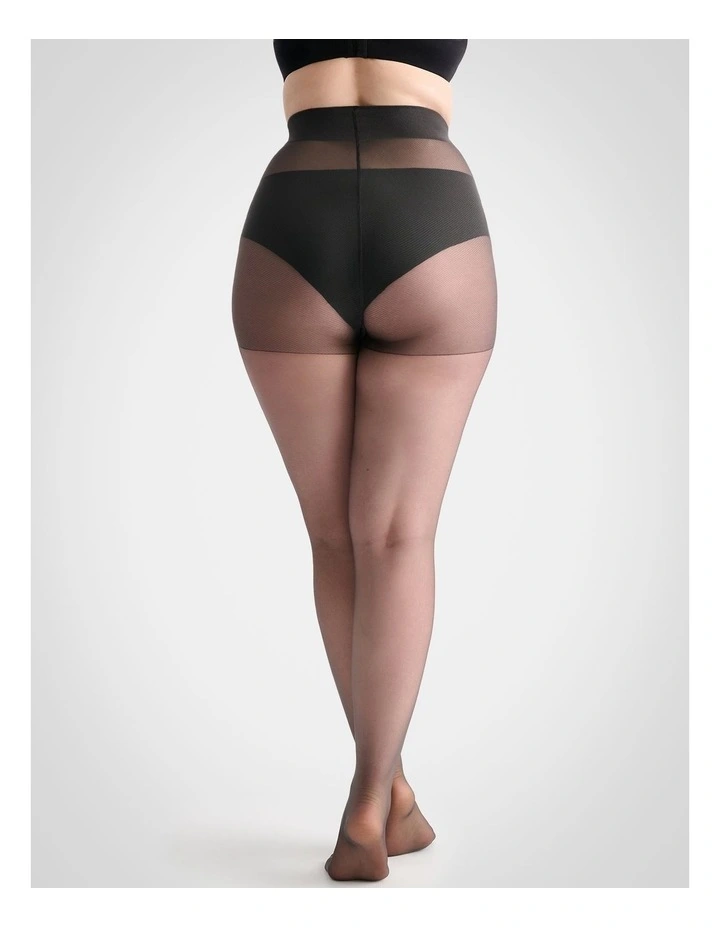 Extra Fuller Figure Sheer Pantyhose in Grey image 3