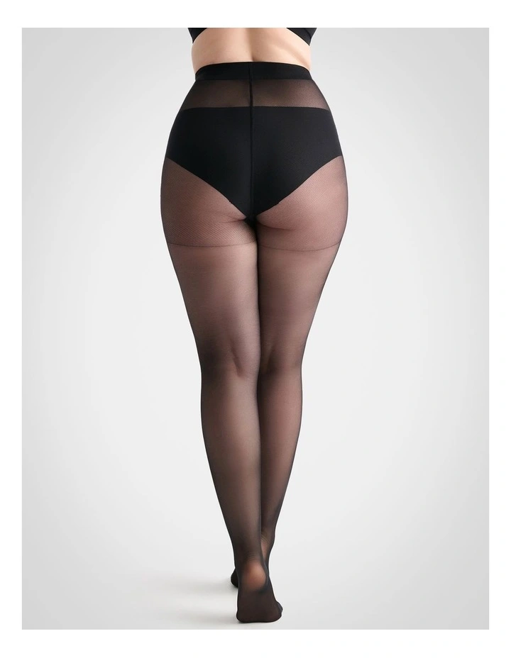 Extra Fuller Figure Sheer Pantyhose in Black image 3