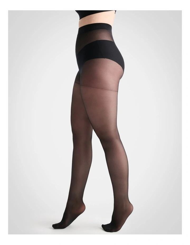 Extra Fuller Figure Sheer Pantyhose in Black image 4
