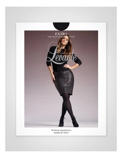 Extra Fuller Figure Opaque Pantyhose in Nero