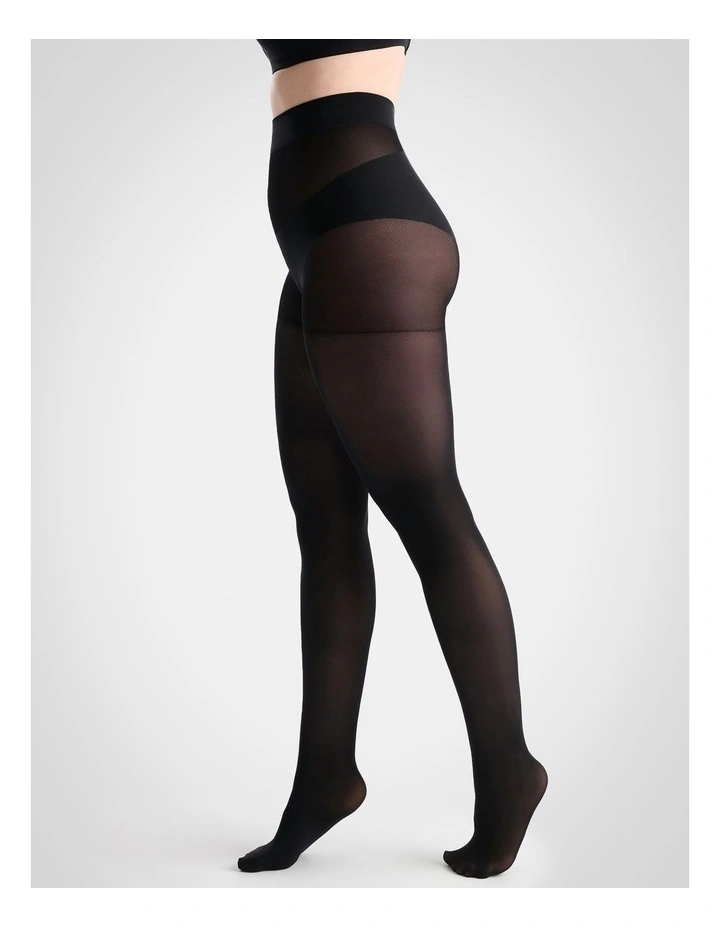 Extra Fuller Figure Opaque Pantyhose in Nero image 4