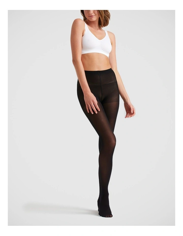 70D Matte Opaque School Tight in Black image 3