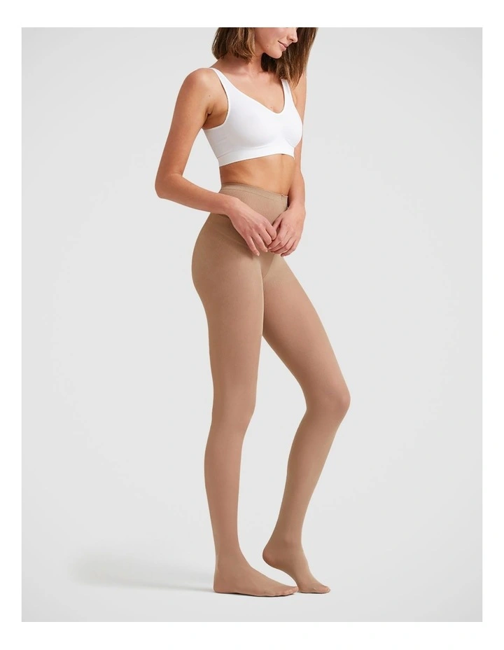 70D Matte Opaque School Tight in Natural image 3