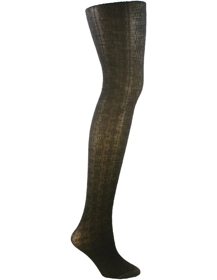 Superfine 70D Merino Dots & Dash Tights in Black image 1