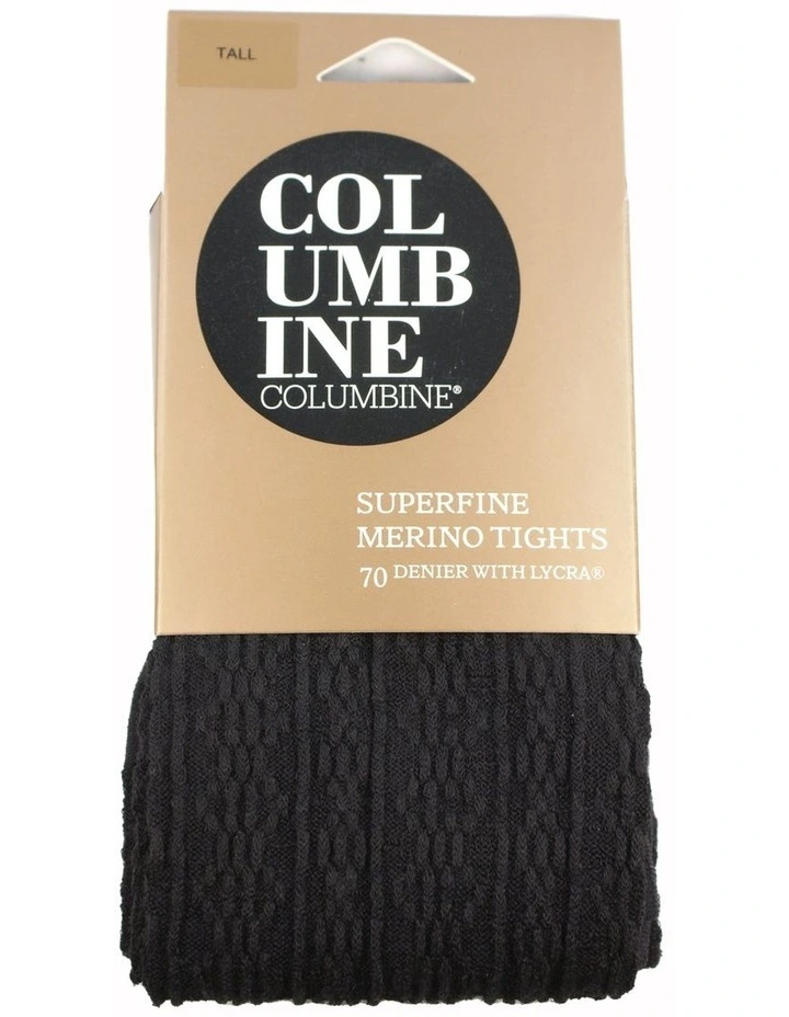 Superfine 70D Merino Dots & Dash Tights in Black image 2
