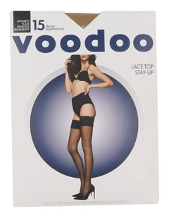 Lace Top Stay Up Stockings Honey Dew in Beige