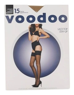 Lace Top Stay Up Stockings in Black