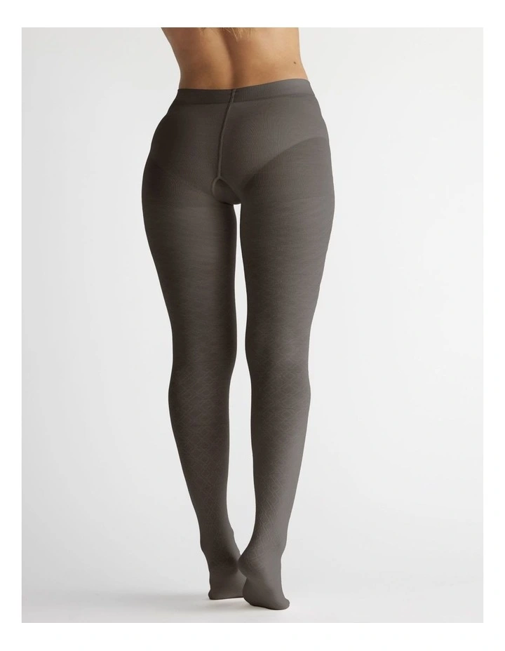 Superfine Merino Wool Tights Honeycomb 1 Pack in Mocha image 3
