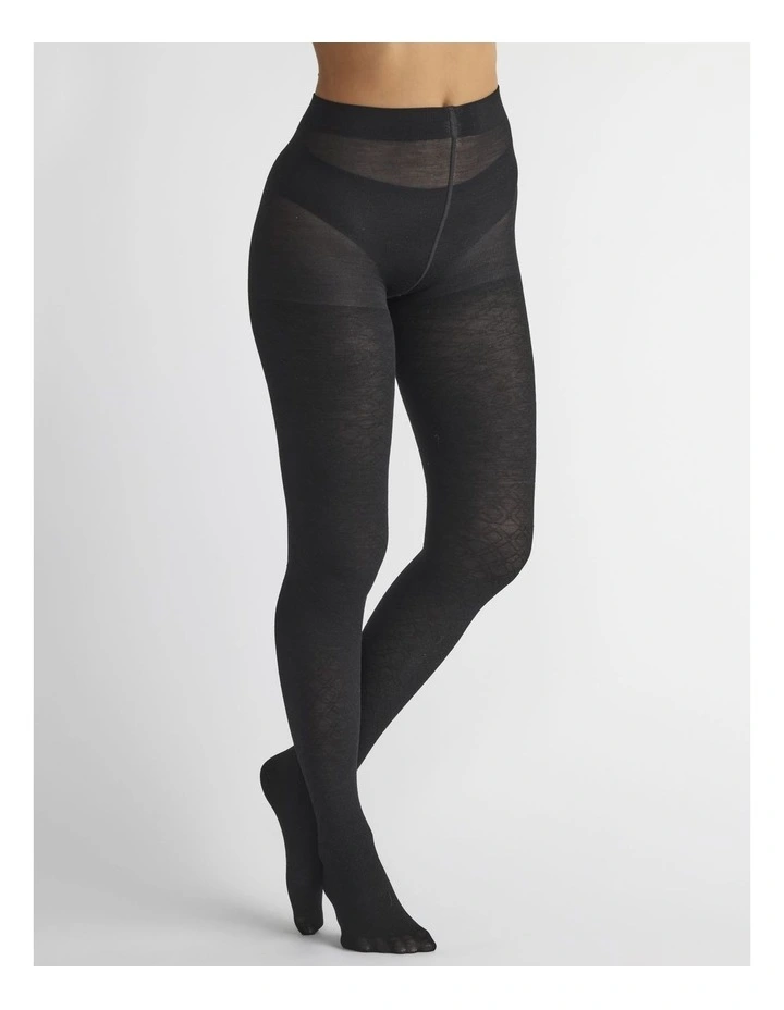 Superfine Merino Wool Tights Honeycomb 1 Pack in Charcoal image 1