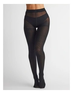 Superfine Merino Wool Tights Honeycomb 1 Pack in Black
