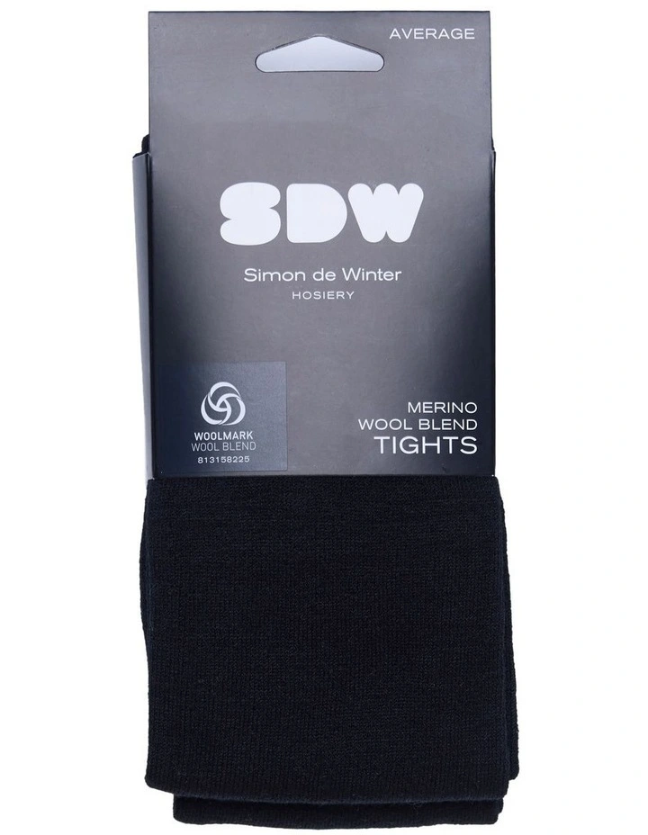 Merino Wool Blend Tight 1 Pack in Black image 2