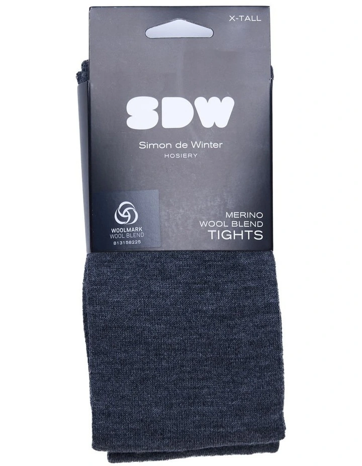 Merino Wool Blend Tights 1 Pack in Charcoal image 2
