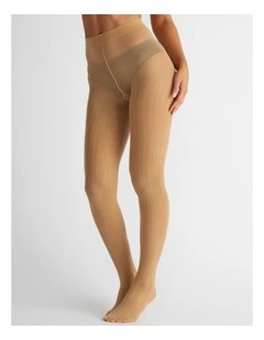 Superfine Merino Wool Tights in Geometric Ecru 1 Pack