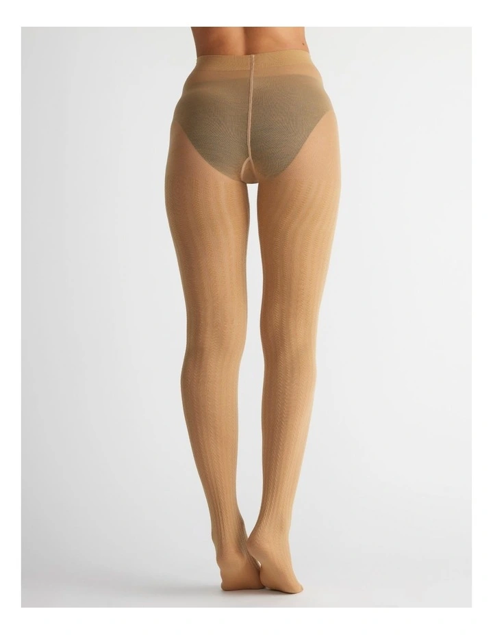 Superfine Merino Wool Tights in Geometric Ecru 1 Pack image 5