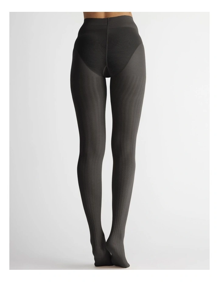 Superfine Merino Wool Tights in Geometric Khaki 1 Pack image 4