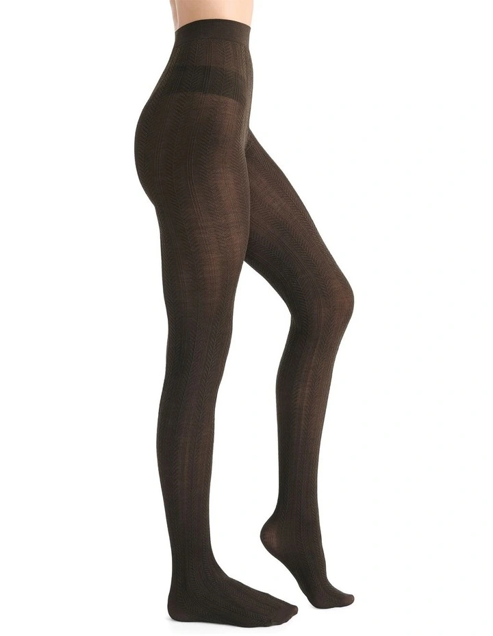 Cable Knit Merino Tight in Chocolate image 4