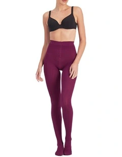 Cable Tights in Plum Liqueur
